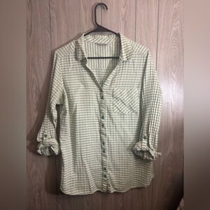 Columbia Green and Cream Striped Shirt
